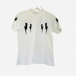 Neil Barrett boys t-shirt with lightning bolt print white size 14y New w/o tag
